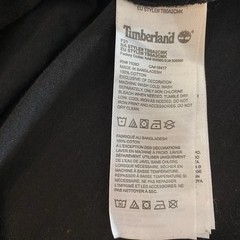 Timberland Long Sleeve T-Shirt Mens M Black Tan Logo Crew Neck Regular Graphic