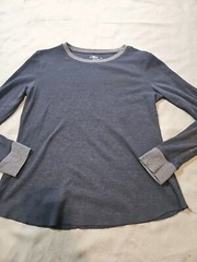 Crane Shirt Mens XL BLUE Thermal Base Layer Waffle Knit Casual Tee Top