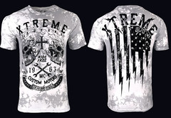 Xtreme Couture By Affliction Men’s T-shirt Blazing Roadway Skull S-5XL