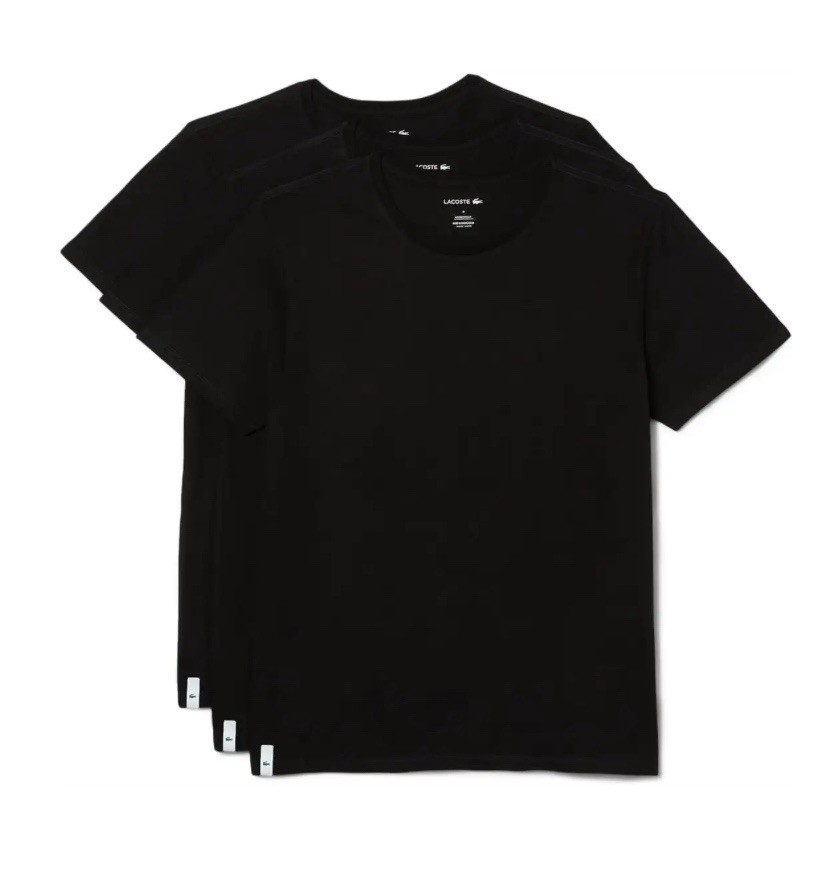 NWT Lacoste 3 Pack Cotton Crew Neck Tee Slim Fit Size Men’s XS