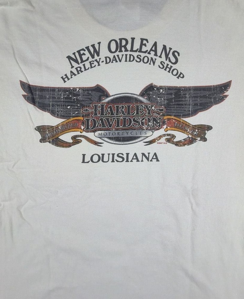 2007 Harley-Davidson New Orleans Louisiana Long Sleeve Pocket with Flame Sleeve