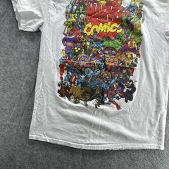 Marvel Comics Shirt Mens Medium White Superhero Graphic Tee Avengers Heroes