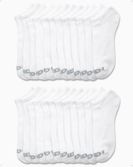 Mens Socks – Athletic Cushion Low Cut Socks 24 Pack, Size 6-12.5, White