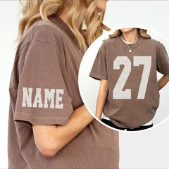Comfort Colors Custom Name and Number Shirt, Custom Football Number T-Shirt