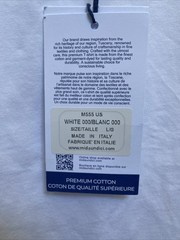 Mida Undici Italy Men’s Large White T-Shirt Short Sleeve Crew Neck NWT