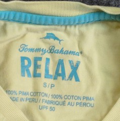 Tommy Bahama Shirt Men Small Yellow Knit Short Sleeve Pima Cotton T-shirt Pocket