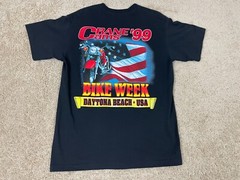 Vintage Tee Jays T-Shirt Mens Large Single Stitch USA Sof Tee Crane Cams Black