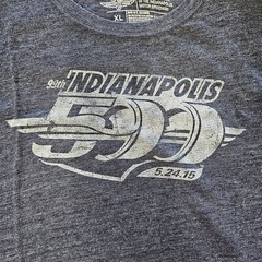 Indiapolis 500 99th Adult T-Shirt XL Blue Motor Speedway 2015 Graphic SS J8d