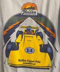 MALIBU GRAND PRIX Retro T-shirt Large Blue Northridge San Fernando Valley LA