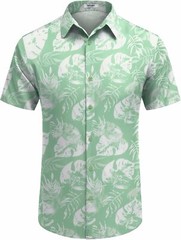 Mens Hawaiian Shirt Tropical Floral Short Sleeve Button Down Summer Beach Casual