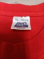 Vtg BVD Premium Series Pocket T-Shirt Mens Size XL Red Made in USA Single Stitch