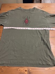 VTG Deathwish Skateboards Shirt Olive Green Aracnaphobia Y2K Skater T-Shirt Sz L