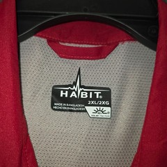 Habit Mens Fishing Shirt 2XL Red Short Sleeve Outdoor Campcore UPF 40+ Hike Gorp