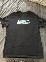 Nike Golf The Nike Tee Black Cotton Men’s Graphic Logo T-Shirt Size L