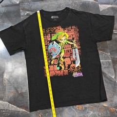 Zelda Majora’s Mask 3D Link Faded Graphic Game T-Shirt Black Size L