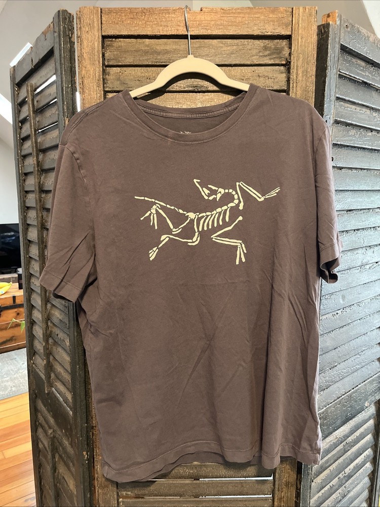 Arc’teryx Archaeopteryx Logo T-Shirt Blue Gray Cotton Blend Men Size L