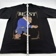 Disney T-shirt Men L Black Graphic Print Beast 100% Cotton.#45494