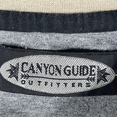 Canyon Guide Outfitters Shirt Mens Medium Khaki Stripe Cotton Crewneck Casual