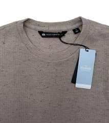 $140 Travis Mathew Men’s Cloud Waffle Crew Shirt – Oxford Tan – Small – New Tag