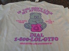 A-lab Teddy Bear Phone LOLGTFO White T-Shirt SS Adult Medium Brand New Tee Alab