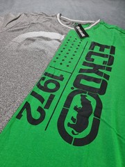 ECKO Unltd. Men’s Color Block Graphic Tee Green/Grey Size Large New With Tags