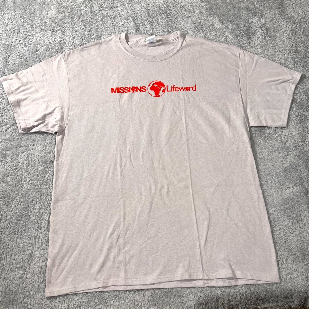 Port & Company Core Cotton Missions Lifeword T Shirt Mens XL Gray Short Sleeve