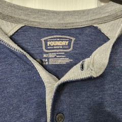 Foundry Men’s Pullover Long Sleeve Shirt Blue/Gray Sz 2XL Tall…