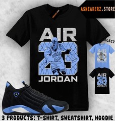 Shirt Matching AJ 14 Black University Blue 2026 Match Sneaker Vintage Air MJ 23