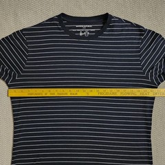 Banana Republic T Shirt Mens Large Blue Striped Short Sleeve Crew Neck Casual