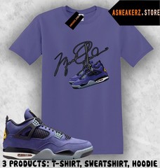 Shirt Matching AJ 4 Lakers Lakeshow 2026 To Match Sneaker MJ Shoelace 4s T-Shirt