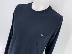 The Normal Brand Pocket T-Shirt Long Sleeve M Navy Cotton Poly Rayon YGI U4-104