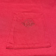 Vintage 90s Hipster T-Shirt Mens Medium Red Pocket Tee Blank Dockers USA Made