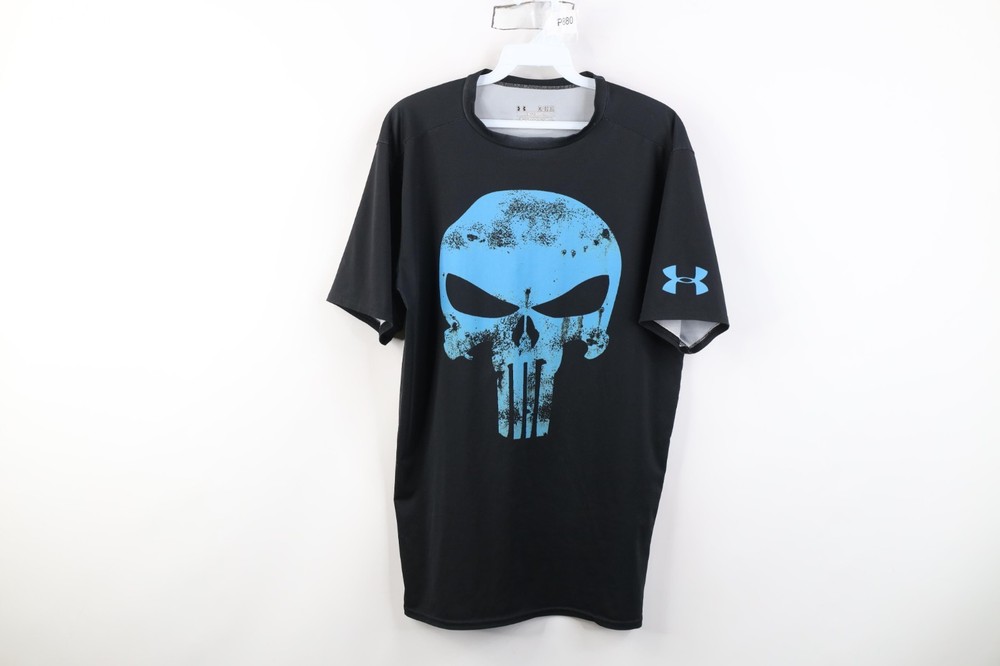 Under Armour x Marvel Mens XL HeatGear Compression The Punisher Skull T-Shirt
