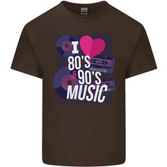 I Love 80s 90s Music Pop Rock Acid House Mens Cotton T-Shirt Tee Top
