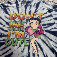 Y2K Betty Boop Tie Dye Don’t Hate Me Cause I’m Cute Tshirt Graphic Hippie Grunge