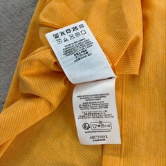 Arc’teryx Cormac Crew Neck Logo T Shirt Mens Large Yellow Performance Hike NWOT