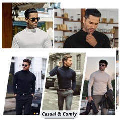 Men’s Turtleneck Pullover Slim Fit T-Shirts Long Sleeve Jumper Casual Warm Top