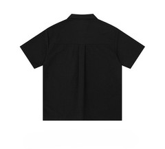Studded Collar Graphic Polo Shirt Men Y2K Streetwear Oversized Cotton M-2XL