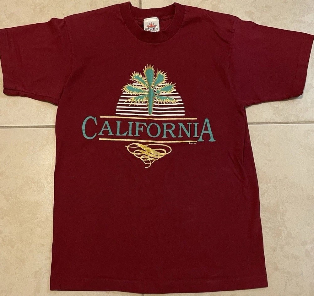 Vtg 80s California Palm Tree Faded Shirt M USA Art Beach Surf Grunge OP TC 90s