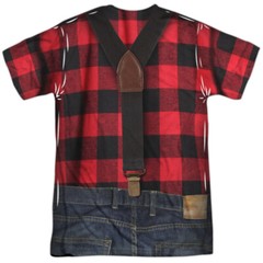 Lumberjack Costume Unisex Adult Halloween Costume T Shirt (Front/Back), S-3XL