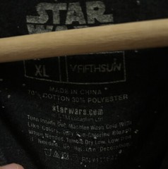 Star Wars Black With Tie Dye Letters Textured “Stars” Fabric T-shirt Size XL