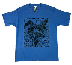 Yazbek Gray Whale Mexico Men’s Size Large T-Shirt Blue NOS