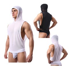 Men’s Tank Top Basic T-Shirt Breathable Shirts Nightclub Undershirts Sheer Vest