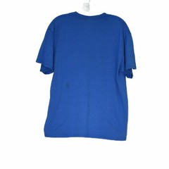 Hanes Maxi Aids Mens Blue Printed T-Shirt Short Sleeve Round Neck Size L