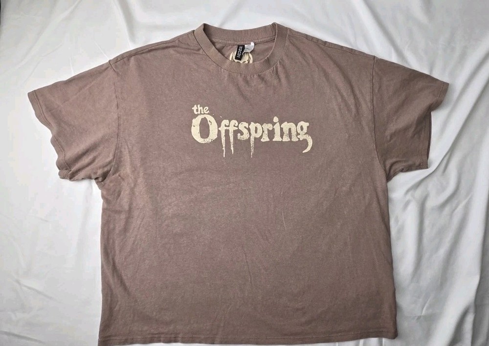 The Offspring – Light Brown Shirt Featuring Images Of First 10 LP Releases – Med