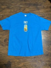FUCT Men’s Blue Graphic Print Logo Knit Cotton Crew Neck T-Shirt Short Sleeve XL