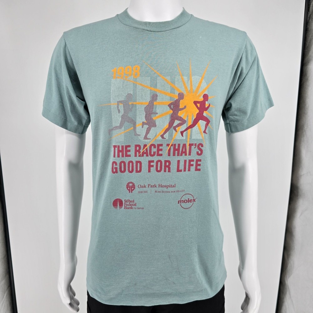 Vintage 1998 Oak Park Runners Club “The Race That’s Good for Life” T-Shirt (S/M)