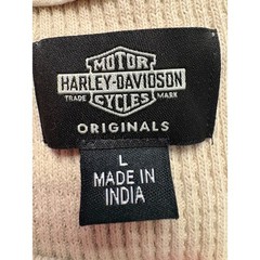 Harley Davidson Mens Tan Waffle Knit Thermal Long Sleeve Shirt Winged Logo Large