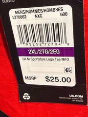 Under Armour Men’s 2XL Red Sportstyle Logo Tee Short Sleeve Shirt NWT