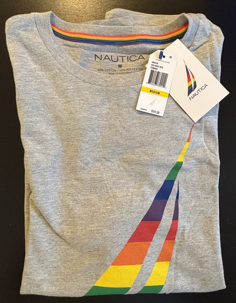 Nautica Pride Men’s Medium T-Shirt – New with Tags – Mint – Free Shipping